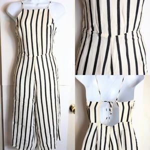 Forever 21 cream & white stripe jumpsuit sz Sm